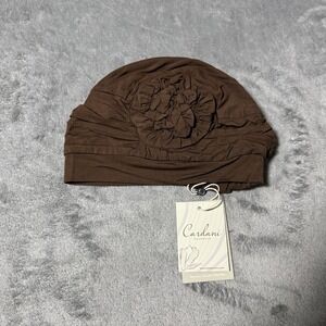 Cardani NWT Bamboo Collection Headcover Comfort Cap in Brown Soft Stretchy